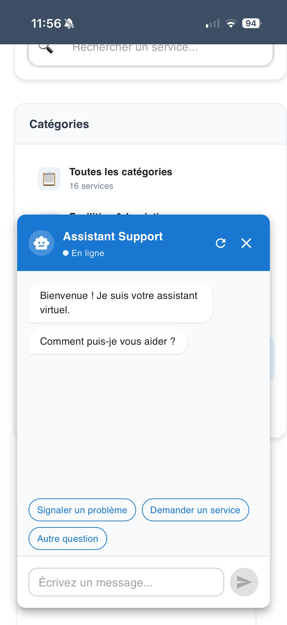 Assistant IA Kelex ouvert dans l’application mobile Keolux One